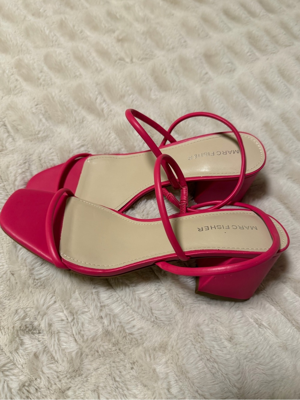 Marc Fisher Gayna Pink Strappy Block Heel Sandal